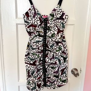 Betsey Johnson Neon Gun Mini Dress with Ruching